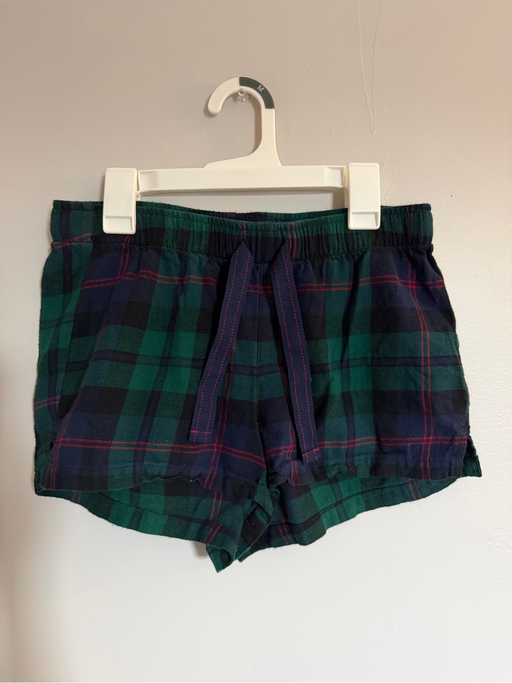 Old Navy Green and Navy Plaid Lounge Shorts